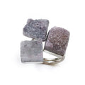 DIY Sparkly Amazing! Natural Stone Ring Fashion Double Druzy Ring with Gold Plating Multi Color Ring for Party Gift