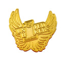 Custom Saudi Gold Motorcycle Pin Badge with Wing Design for Saudi UNITED BIKERS