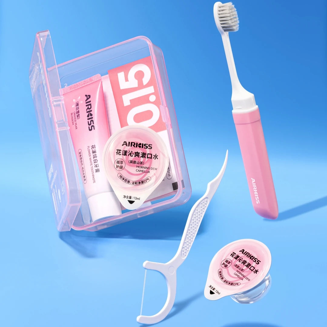7 Items Dental Orthodontic Care Kit  Oral Care Kit Tools Portable Toothbrush Cleaning Hygiene Kit