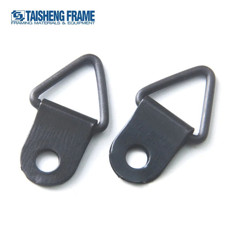 TS-K035 Black Triangle Wire D-Ring Picture Frame Hanger Single Hole Picture Frame Hook with Screw