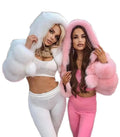 Women's Luxury Faux Fur Fluffy Furry Jackets Winter New Arrival Warm Coats Plus Size Clothing Short Length