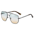 STORY JT8108 Classic Designer Sunglasses Double Bridge Big Square Metal Frame UV400 Gradient Pilot Polarized Sunglasses for Men
