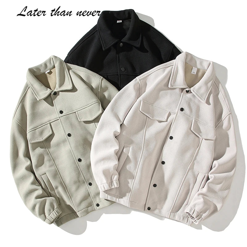 Spring Coach Jacket for Men Lightweight Autumn Men's Jackets Button up Pocked Business Casual Jacket Chaquetas