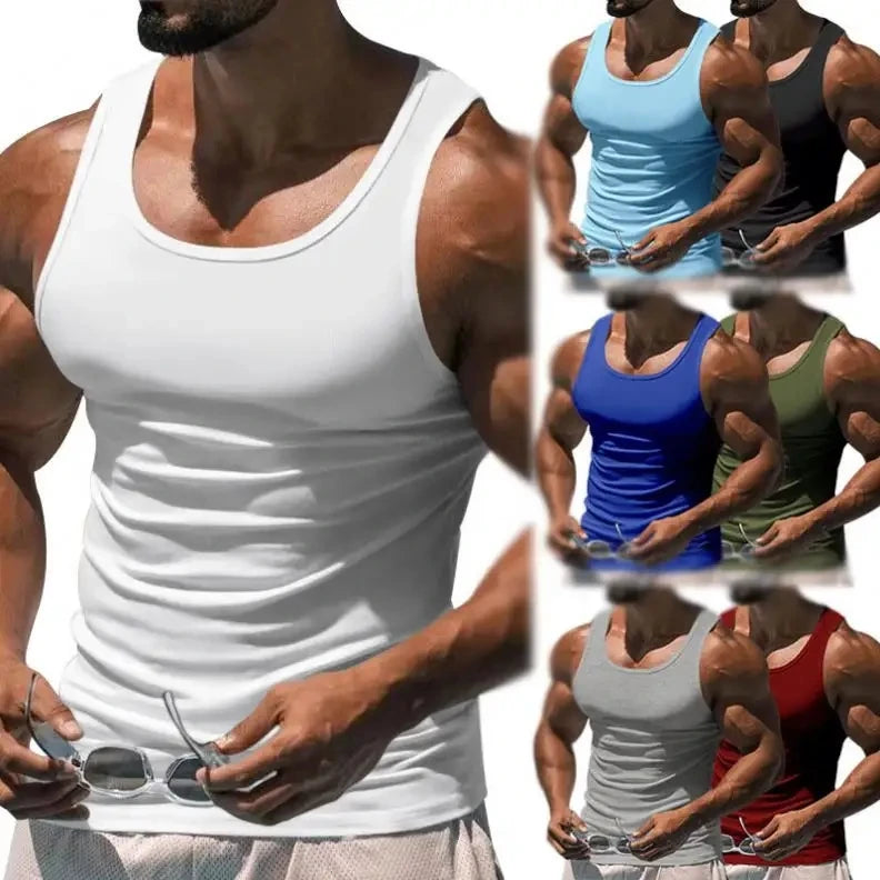 Men Gym T-Shirts Quick Dry Athletic Fitness Tank Breathable Fitness Sport Tank Tops for Running