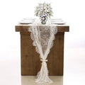 Ourwarm 10-Piece Set White Lace Table Runner & Chair Sash Cloth 35*300cm Wedding Decorative Party Home Decorations Cake Shape