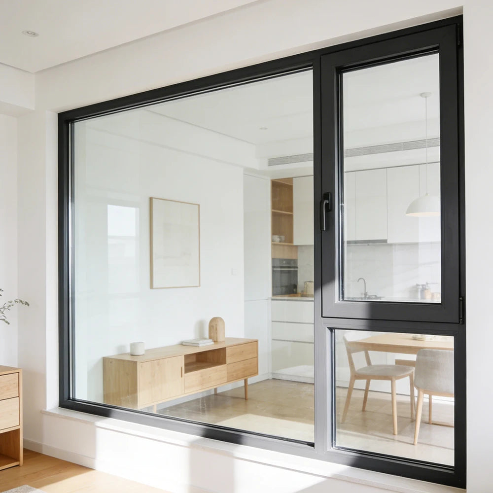 Noise Reduction UV Protection Eco Friendly Aluminum Glass Casement Windows with Low E Double Glazing for Apartment