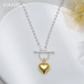 VIANRLA 925 Sterling Silver Necklace Heart Pendant Minimalist Chain Necklace for Women Jewelry Wholesale Drop Shipping