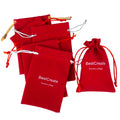 Custom Logo 10x15cm Red Velvet Christmas Gift Bags Drawstring Wedding Favor Jewelry Pouches