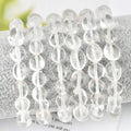 Natural 8-10mm White Clear Crystal Quartz Tumbled Healing Nugget Gemstone Bracelet for Men Women Jewelry