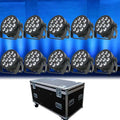 New 10pcs 12X10W Rgbw Remote Control Aluminium Led Par Light With Flight Case