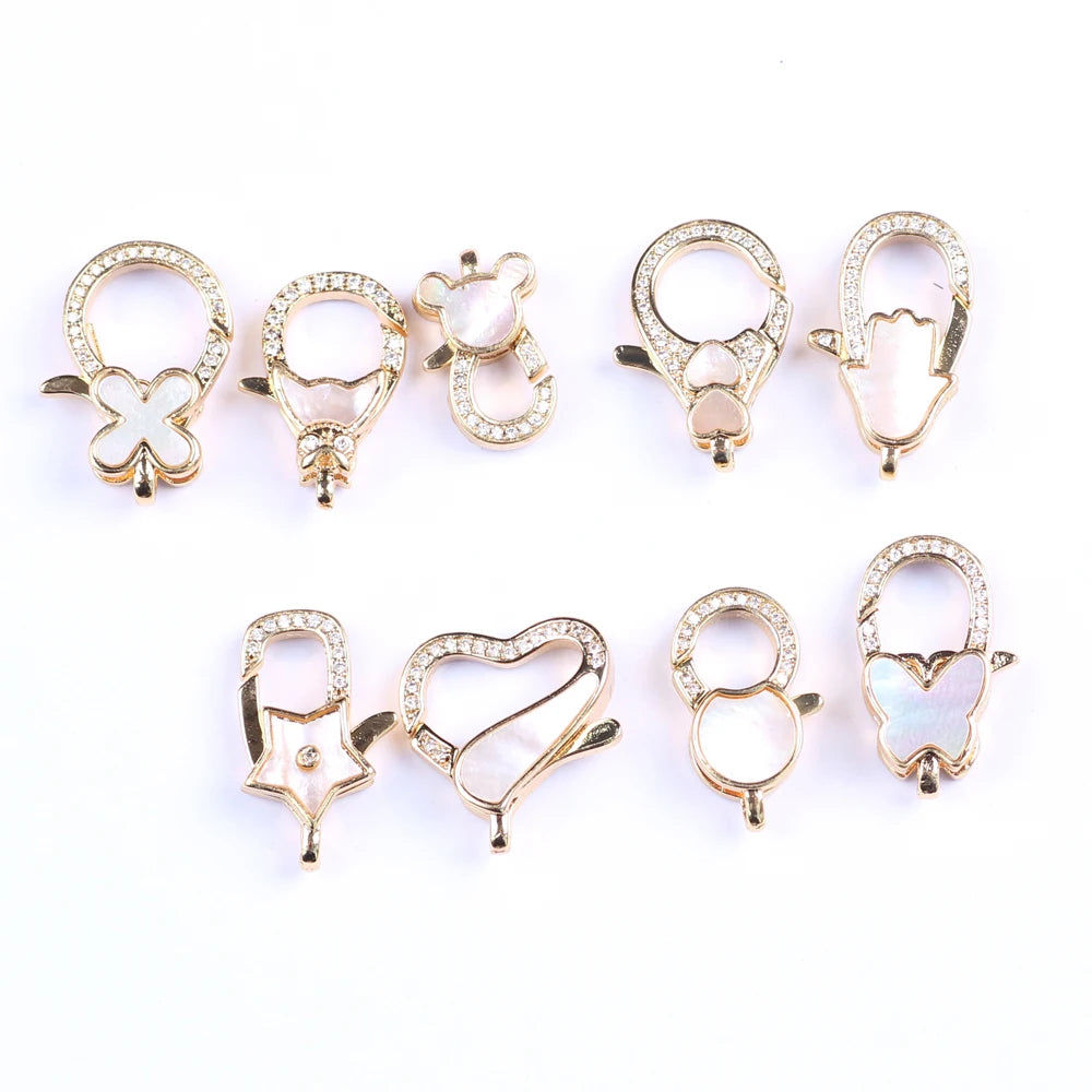 Wholesale Lobster Clasp for Bracelet Necklace Charm Micro Pave Zircon Brass Clasps for Jewelry Making