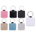 Customized Gifts Double Sided Glitter PU Leather Sublimation Blanks Keychain Accessories for DIY Printing