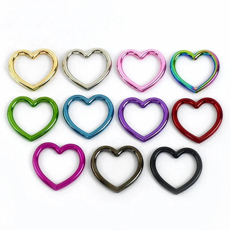 Deepeel BF828 35mm Handbag Hardware Accessories Zinc Alloy Hollow Heart Ring Keychain Decorative Buckle D Ring