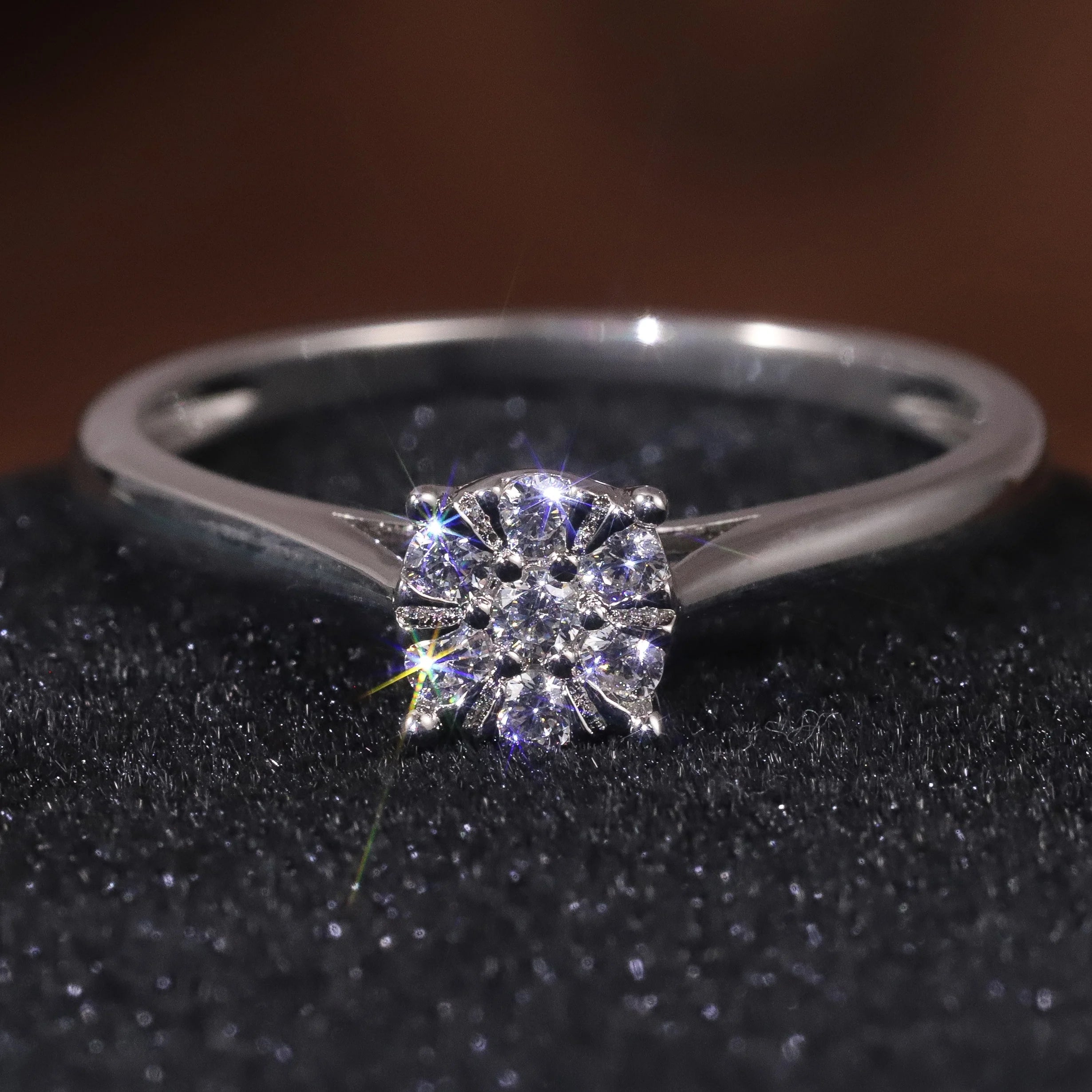 SU204R Abiding OEM ODM Manufacturer CVD Diamond White Gold 10K 14K 18K Lab Grown Diamond Engagement Ring