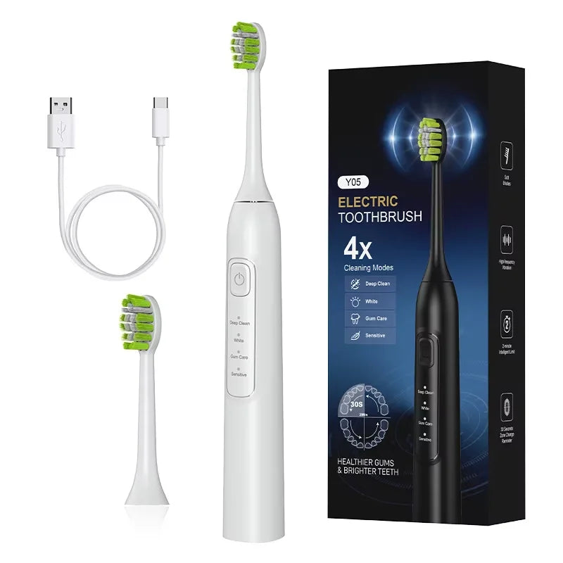 Electric Toothbrush With 2pcs Toothbrush Head Sonic Toothbrushes Adult IPX7 Waterproof Type-C Charging Tooth Brush Electronic