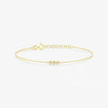 New Arrived 18K Gold Plated Three Bezel Setting Diamond White CZ Thin Chain Bracelet in 925 Sterling Silver