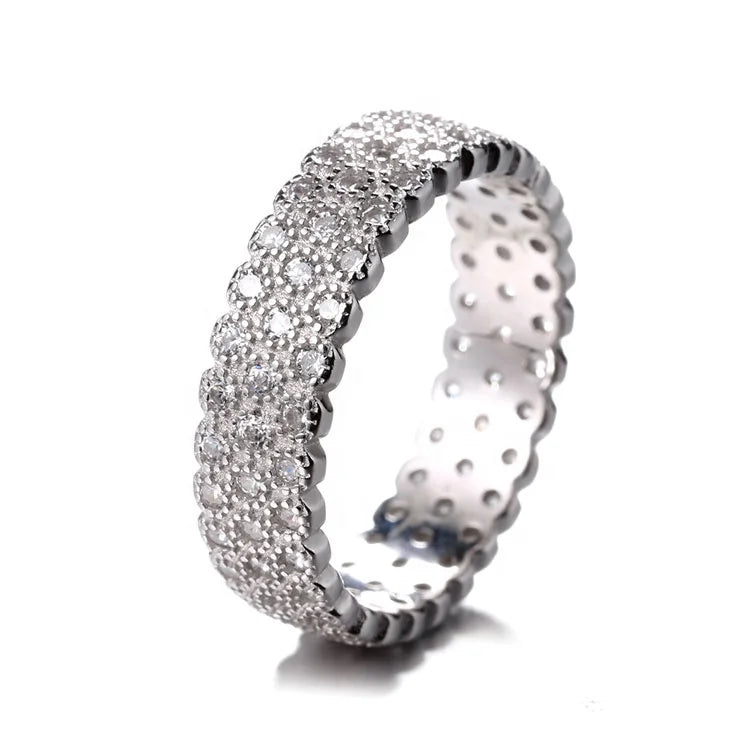 Yaeno Factory Wholesale Pure Silver 925 Wide Band Eternity Rings for Women Gift