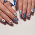 CosyLeaf New Design Customized Long Ballerina Diamond French Press on Nails Acrylic Artificial Nails