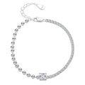 Sterling Silver 925 Gold & Rhodium Plated Classic Charm Tennis Chain Moonstone Iced Out Bracelet-Gift & Party Jewelry