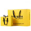 Eco-friendly Classic Art Paper Hand Length Ribbon Handle Recyclable Varnishing Customized Shopping Package Bags for Watch