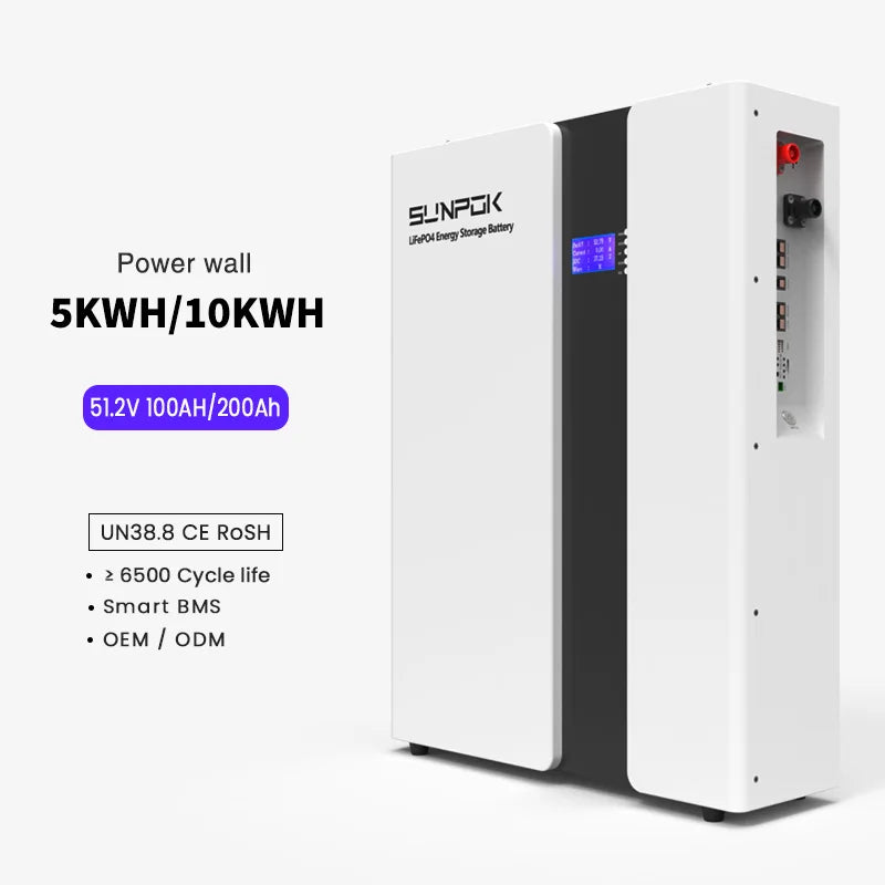 SUNPOK Powerwall 48V 200Ah Lithium Ion Battery 48V 10kwh Lifepo4 Battery Pack Home Solar Energy Storage Battery 48V