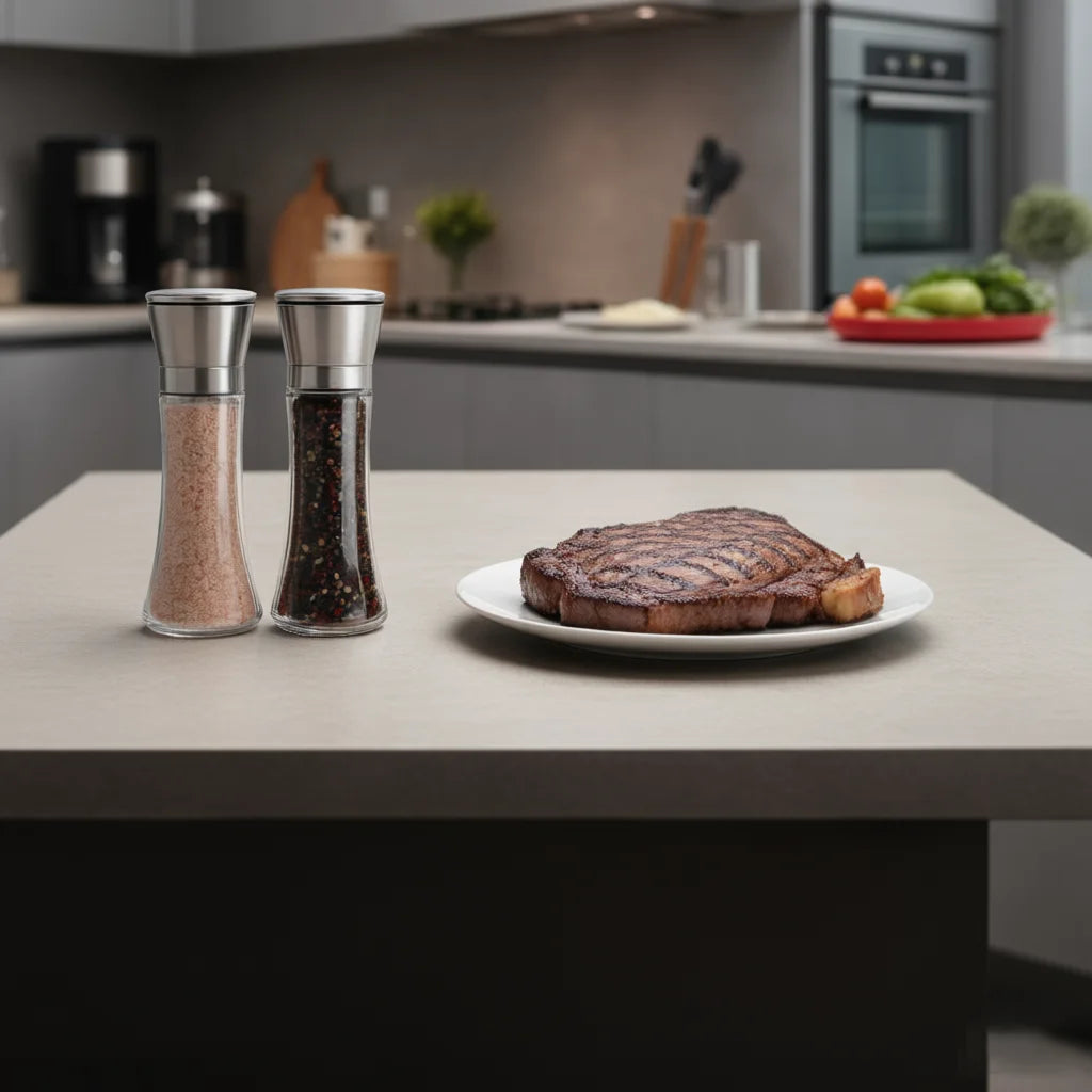 Factory Sale Stocked Premium Tall Body  Glass Salt and Pepper Mill Grinder