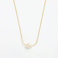 Fenny 18K PVD Plated Fashion Irregular Natural Freshwater Baroque Pearl Pendant Necklace Stainless Steel Jewelry Wholesale