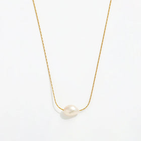 Fenny 18K PVD Plated Fashion Irregular Natural Freshwater Baroque Pearl Pendant Necklace Stainless Steel Jewelry Wholesale