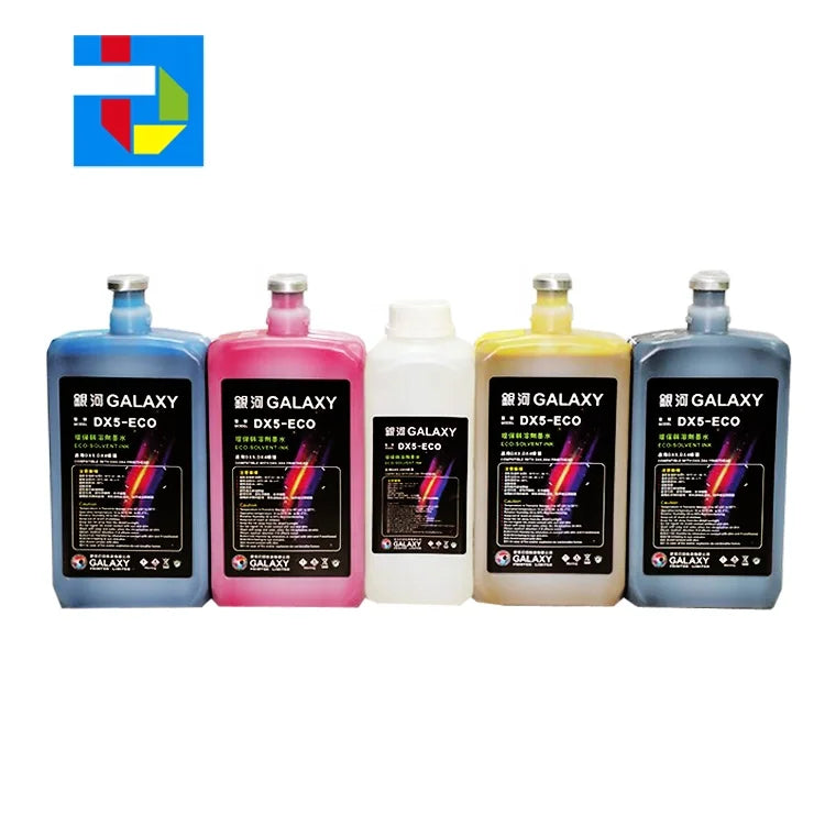 XP600/DX5/I3200 Eco Solvent Ink 1000ML for Mimaki EP-SON Head JV300 JV150 CJV300 CJV150 Eco Solvent Ink CMYK 1000ML Galaxy