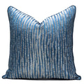 Blue Stripe Modern Throw Pillow Cover Jacquard Luxury Style Soft Pillowcase for Bed Sofa Decoration 18x18Inch