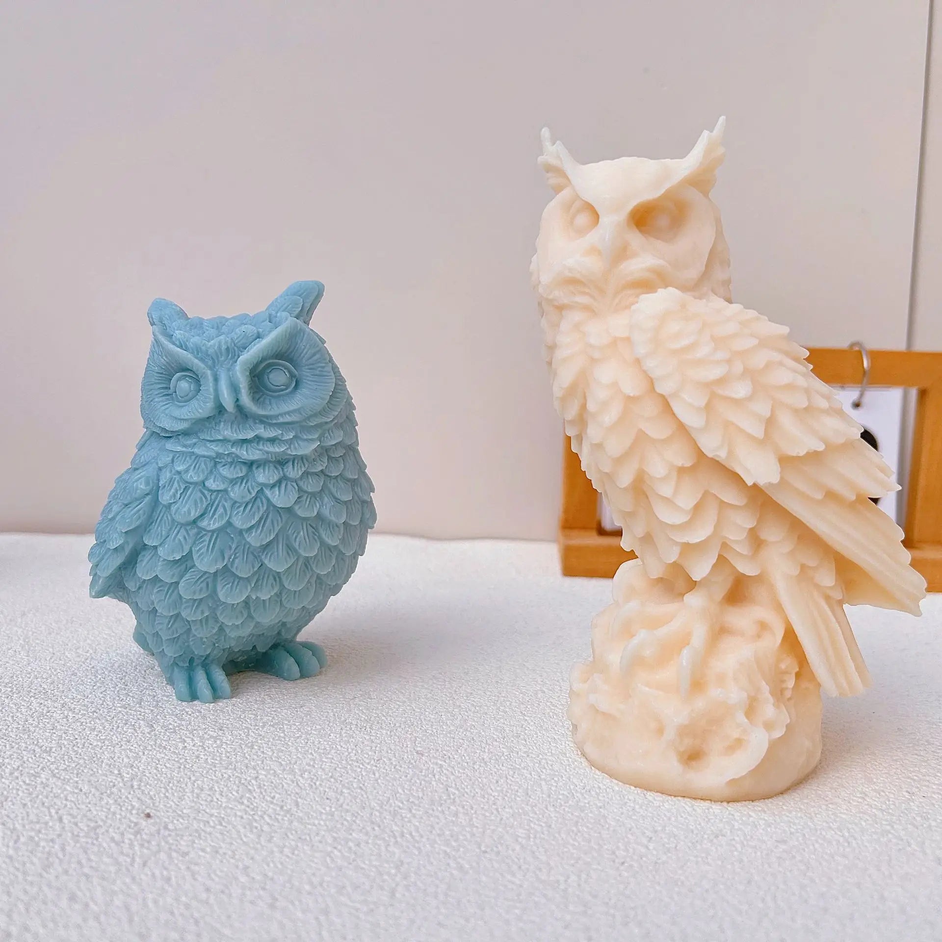 Large Size Owl Silicone Mold 3D Standing Owl Candle Silicone Mold Home Decoration
