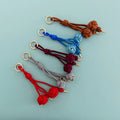 Fashionable Tassel Keychain Hand Woven Ball Braided Nylon Rope Gold Holder Bag Charm Colorful Braided Lanyard for Purse Keys