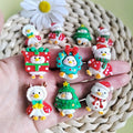 Christmas DIY Decor Duck Face Tree Snowman Gift Box Mixed Kawaii Ornaments Home Decor Kids Jewelry DIY Crafts Supplies