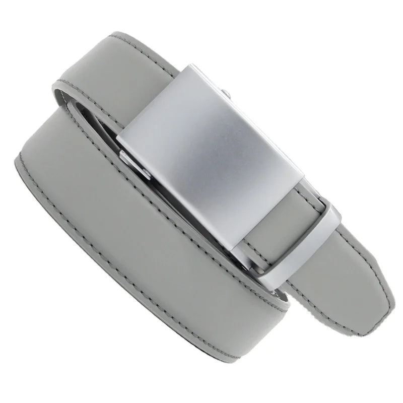 Wholesale Custom Zinc Alloy No Holes Genuine Leather Men's Golf Belts