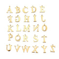 PVD 18K Gold Plated Stainless Steel Letter Charms Pendants for Customized DIY Jewelry Making