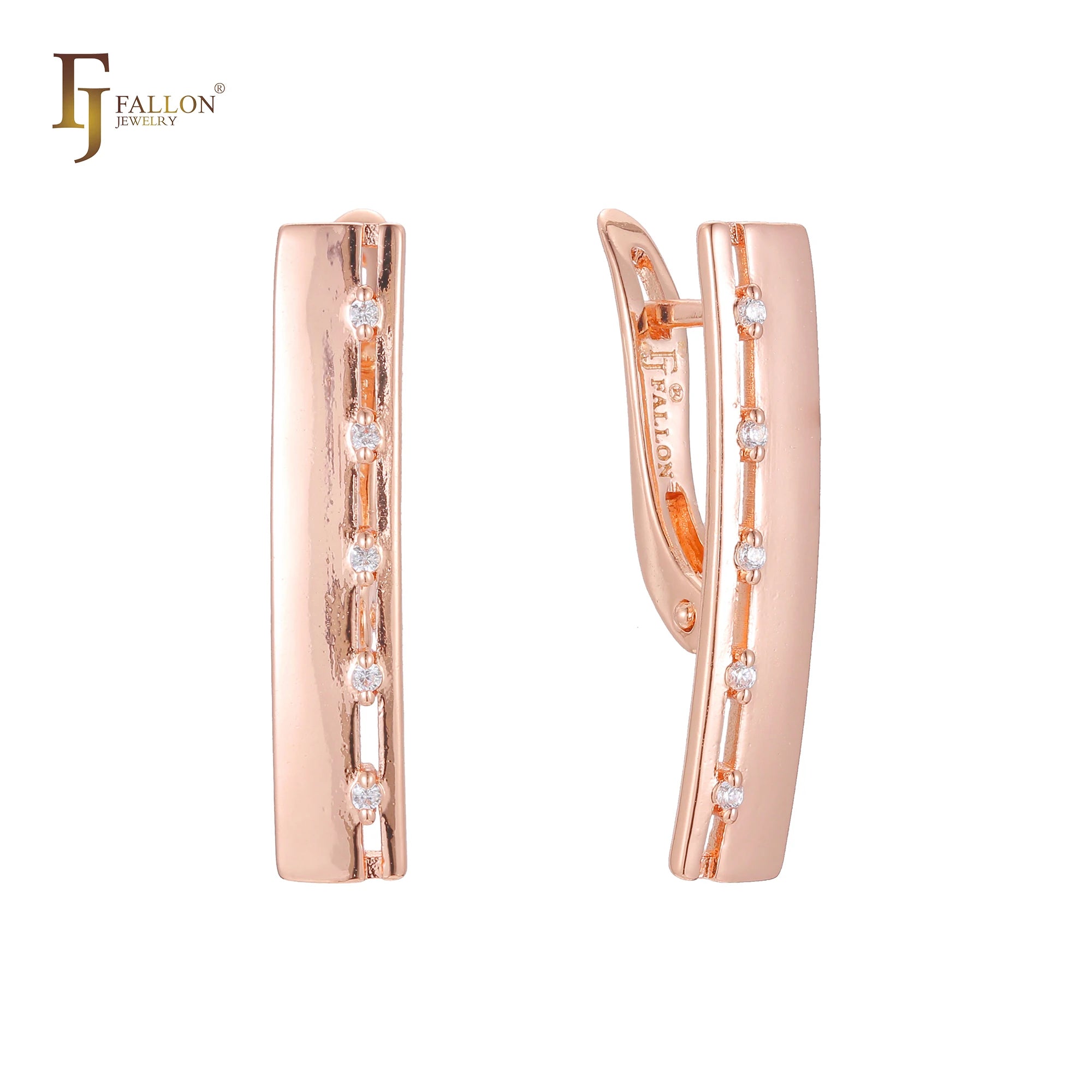 FJ Fallon Fashion Jewelry Clip-On Earrings Plated in Rose Gold Brass Based