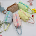 Wholesale Cosmetic Beauty Bag for Women Girls Candy Color  Soft Quilted Puffy Cute Padded Makeup Pouch with Handle Custom Logo