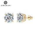 Factory Direct Supply With Certification 6.5MM 2ct 8mm Round Cut Moissianite Unique Trendy 4 Prong Stud Earrings for Women MegaBDM