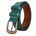 Wholesale Vintage Ladies Smooth Pin Buckle Genuine Leather Embossed Flower Woman Belt