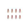 New Arrival Artificial Fingernails With Packaging Box Gradient Brown Almond Stiletto False Nails Press on Nail with Glue
