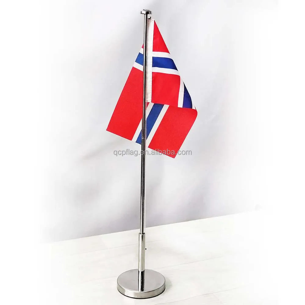 Desk Flags Can Be Raised and Lowered Stainless Steel Flagpole Mini Desktop National Flag Custom Norway Denmark Sweden Table Flag