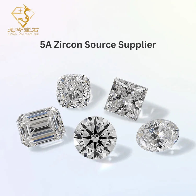 Free Sample CZ Stones Source Factory Wholesale White 5A Round Oval Pear Loose Zircon Stone Cubic Zirconia Loose Gemstone