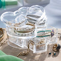 Acrylic Desktop Heart-shaped Jewelry Sorting Box Clear Acrylic Earring Jewelry Storage Box Makeup Organizer
