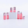 Wholesale Empty 1ml 2ml 3ml 5ml Pink Glass Roll on Bottle with Rose Gold Cap for Essential Oil Serum Perfume Packaging