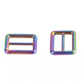 25mm Matte Rainbow Metal Handbag Strap Webbing Rectangle Buckle Adjuster Slider Buckle