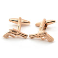 Wholesale Rose Gold Gun Style Novelty Cufflinks Custom Mens Suit Shirt Fashion Accessory Wedding Tuxedo Trendy Jewelry Gift Set