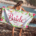Bride Cotton Beach Towel Bachelorette Party Large Travel Friendly Honeymoon Pool Party Wedding Gift 59x30 Inch
