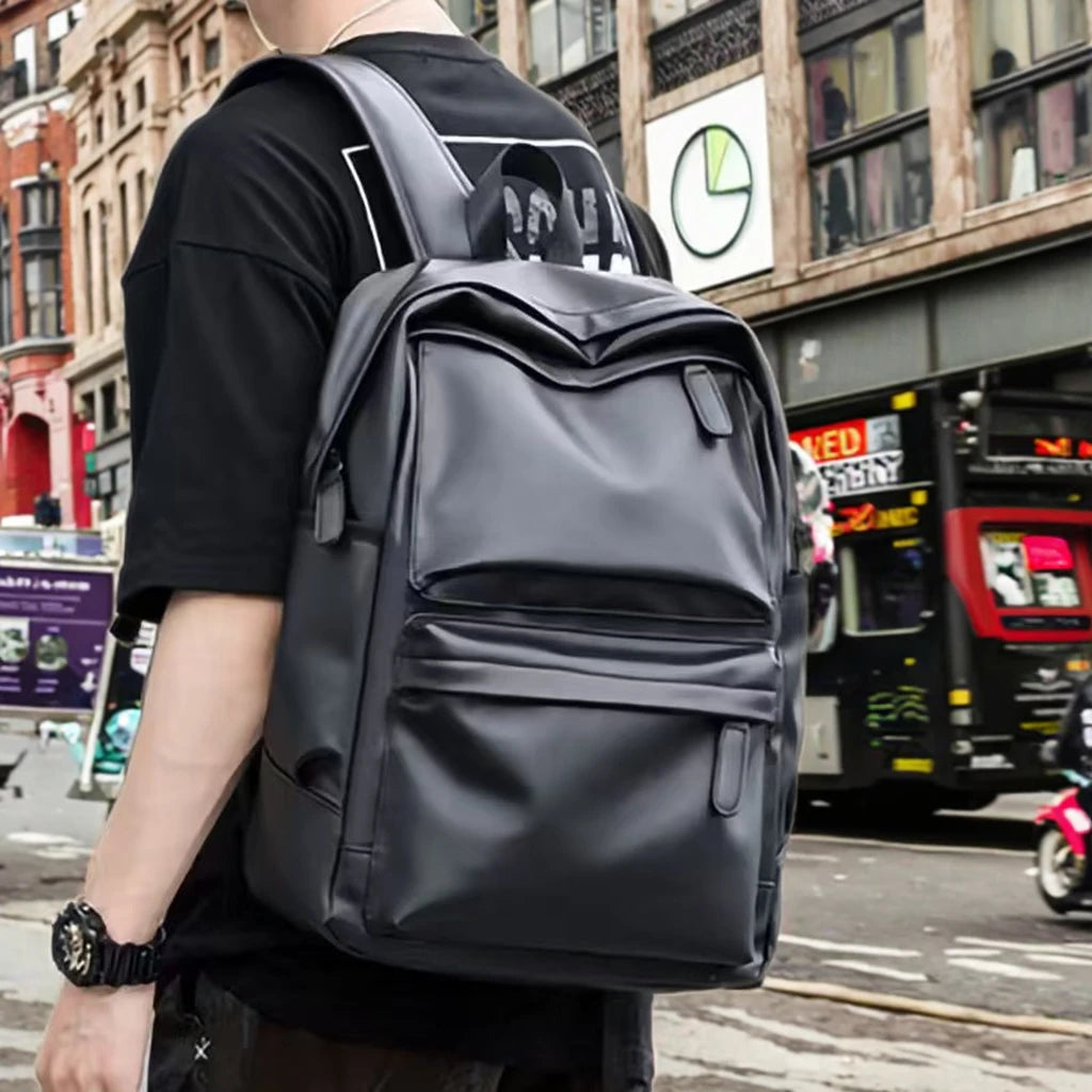 Wholesale Custom Logo School Mens Backpack Fashion Soft PU Leather Backpack Bag High Quality Waterproof Laptop Backpack