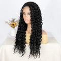 Furina Natural Black High Density 26 Inch 13x4 Wholesale swiss Lace Wigs Afro Curly Synthetic Lace Frontal Wigs for Women