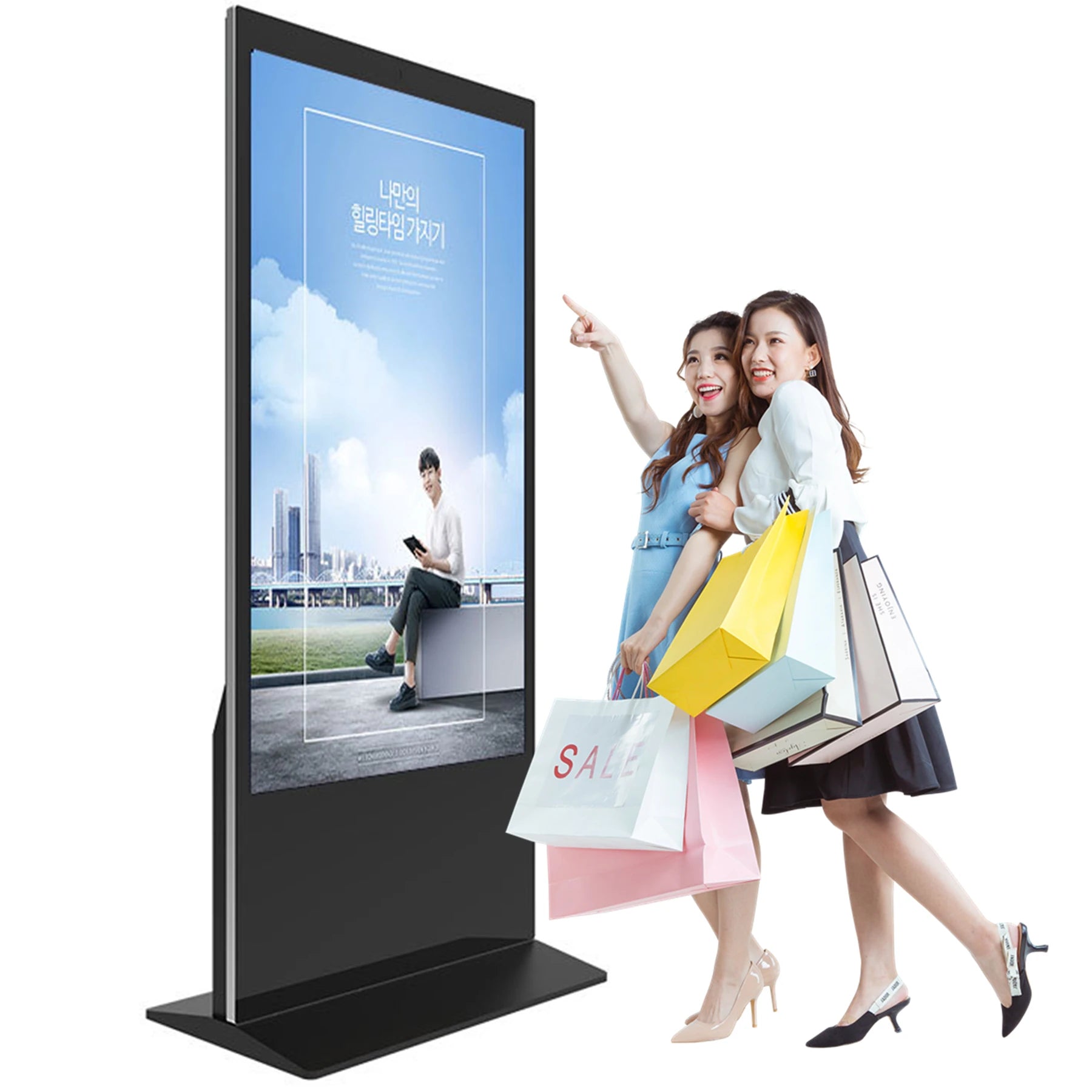 Factory Outlet Full HD 55 Inch Indoor Floor Standing Lcd Digital Signage Advertising Screen